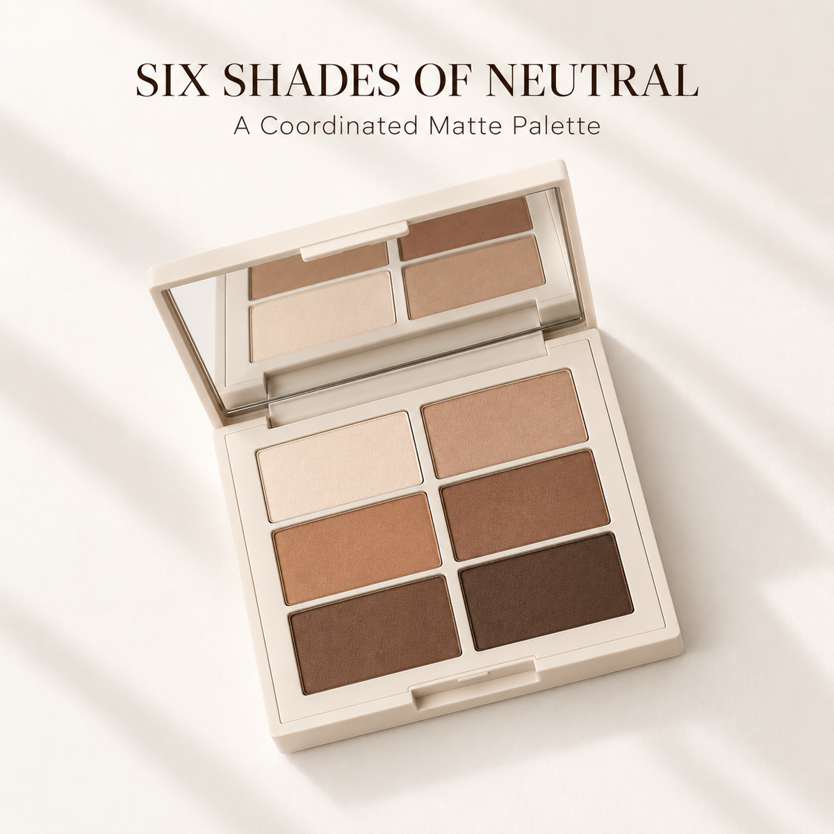 Rideinpocket 6-Shade Neutral Matte Eyeshadow Palette – Soft Beige, Warm Taupe and Deep Brown Tones