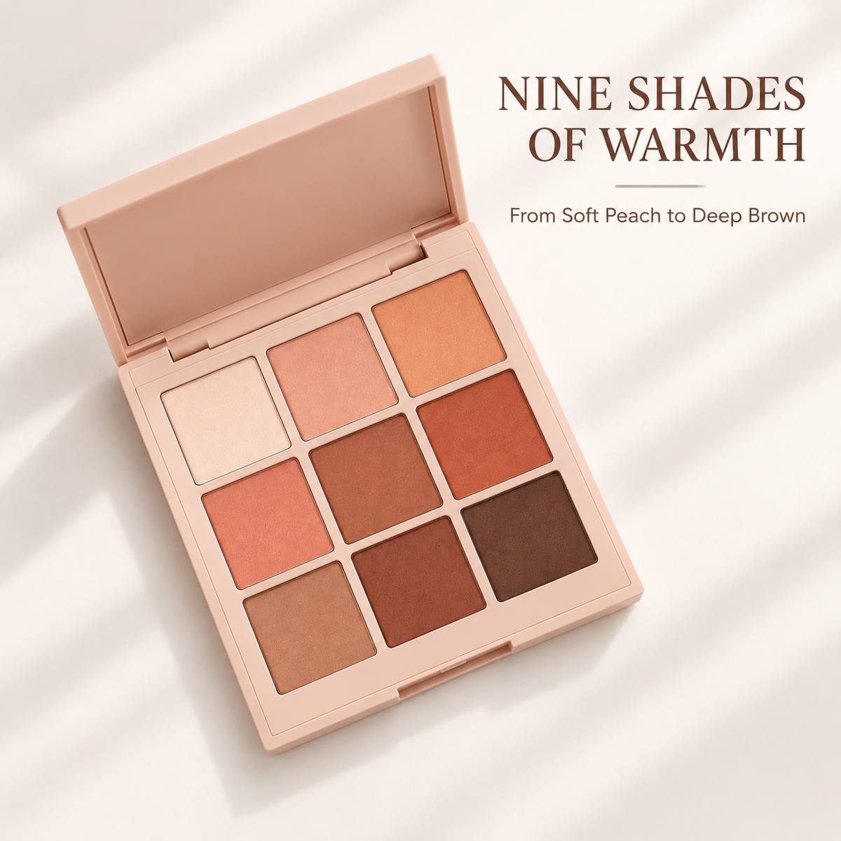 Rideinpocket 9-Shade Warm Neutral Matte Eyeshadow Palette – Peach, Terracotta and Cocoa Brown Tones