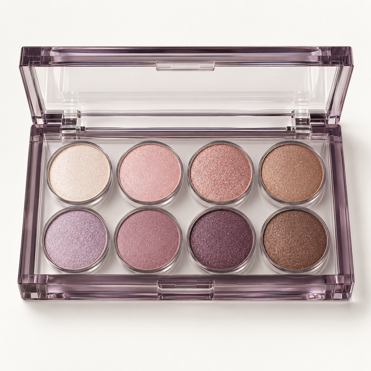Rideinpocket 8-Shade Rose and Mauve Shimmer Eyeshadow Palette – Soft Pink, Champagne and Plum Tones