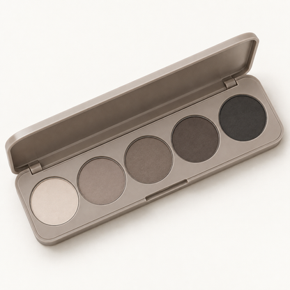 Rideinpocket 5-Shade Cool-Toned Matte Eyeshadow Palette – Ivory, Taupe and Charcoal Neutrals