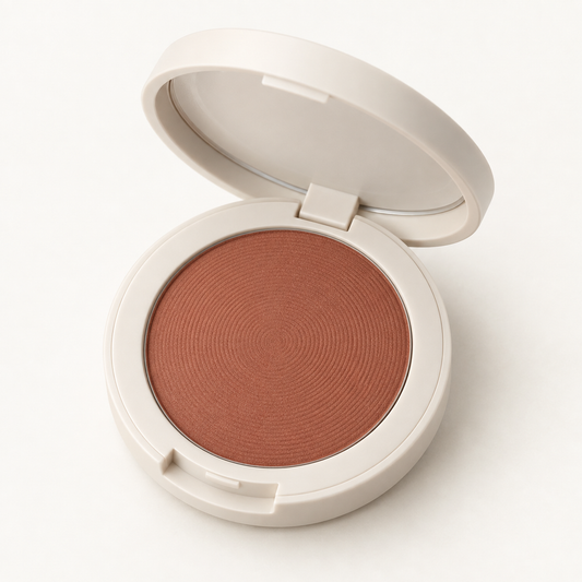 Rideinpocket Terracotta Rose Matte Single Eyeshadow – Warm Rose Brown Shade in a Minimalist Cream Compact