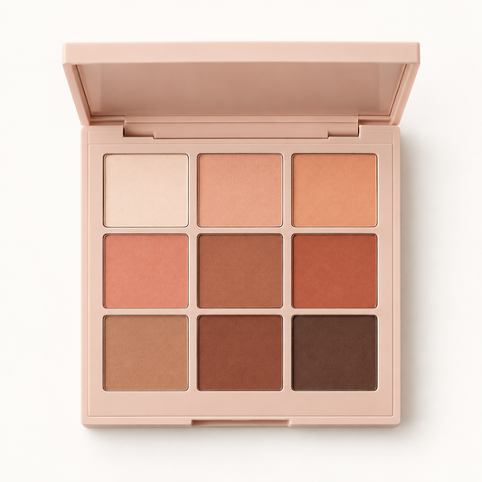 Rideinpocket 9-Shade Warm Neutral Matte Eyeshadow Palette – Peach, Terracotta and Cocoa Brown Tones