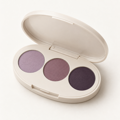 Rideinpocket 3-Shade Lavender and Plum Matte Eyeshadow Palette – Soft Lilac, Mauve and Deep Purple Tones
