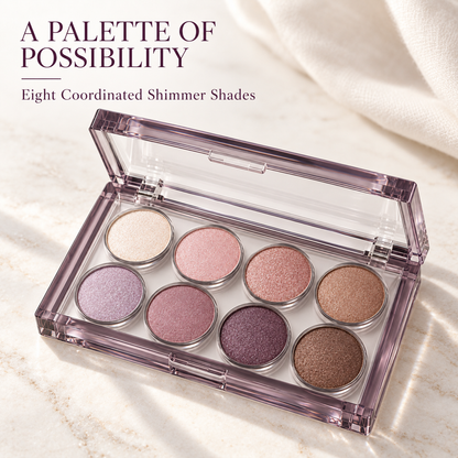 Rideinpocket 8-Shade Rose and Mauve Shimmer Eyeshadow Palette – Soft Pink, Champagne and Plum Tones