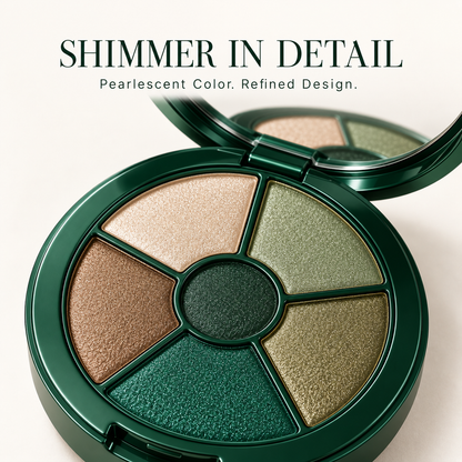 Rideinpocket 6-Shade Emerald Green Shimmer Eyeshadow Palette – Champagne Gold, Sage and Forest Green