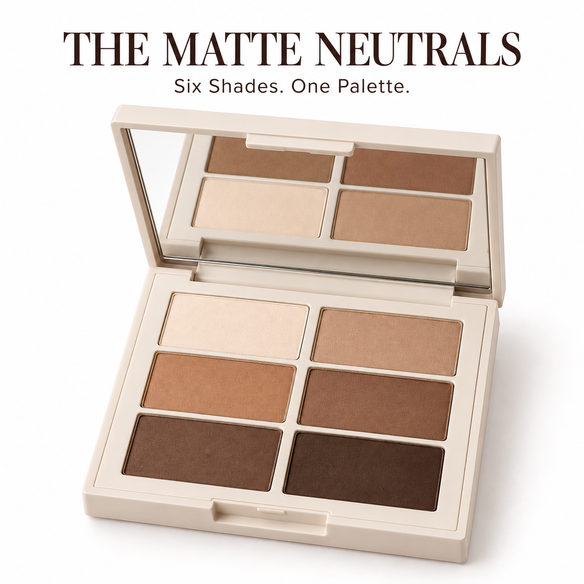 Rideinpocket 6-Shade Neutral Matte Eyeshadow Palette – Soft Beige, Warm Taupe and Deep Brown Tones