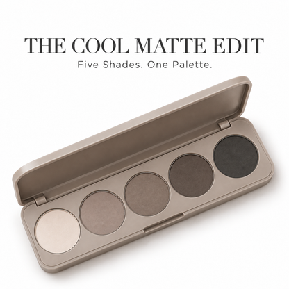 Rideinpocket 5-Shade Cool-Toned Matte Eyeshadow Palette – Ivory, Taupe and Charcoal Neutrals