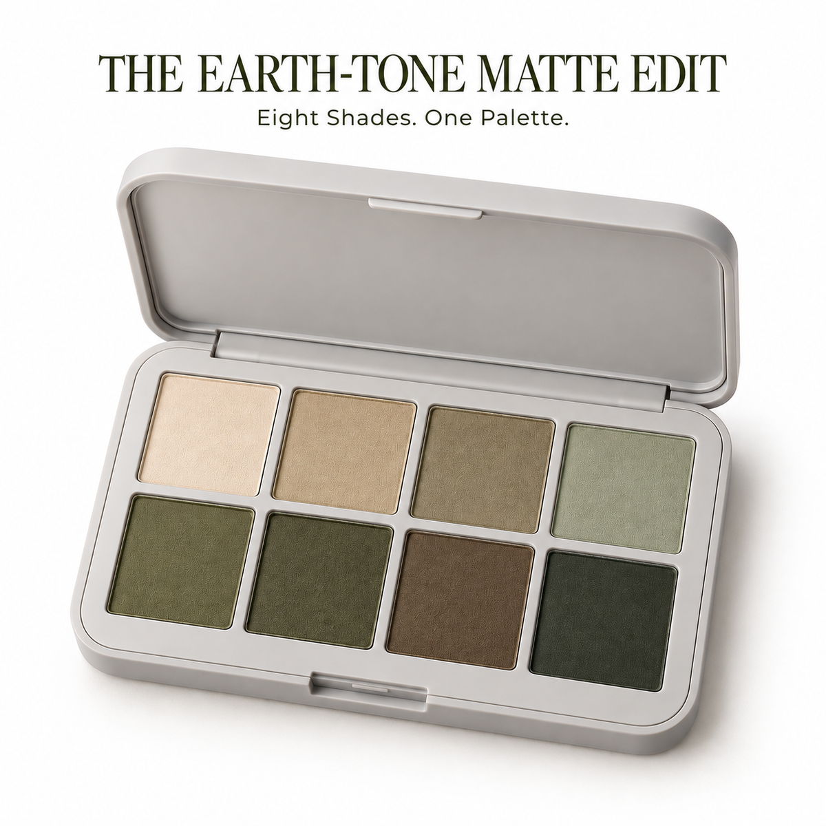 Rideinpocket 8-Shade Earthy Green Matte Eyeshadow Palette – Sage, Olive and Neutral Brown Tones