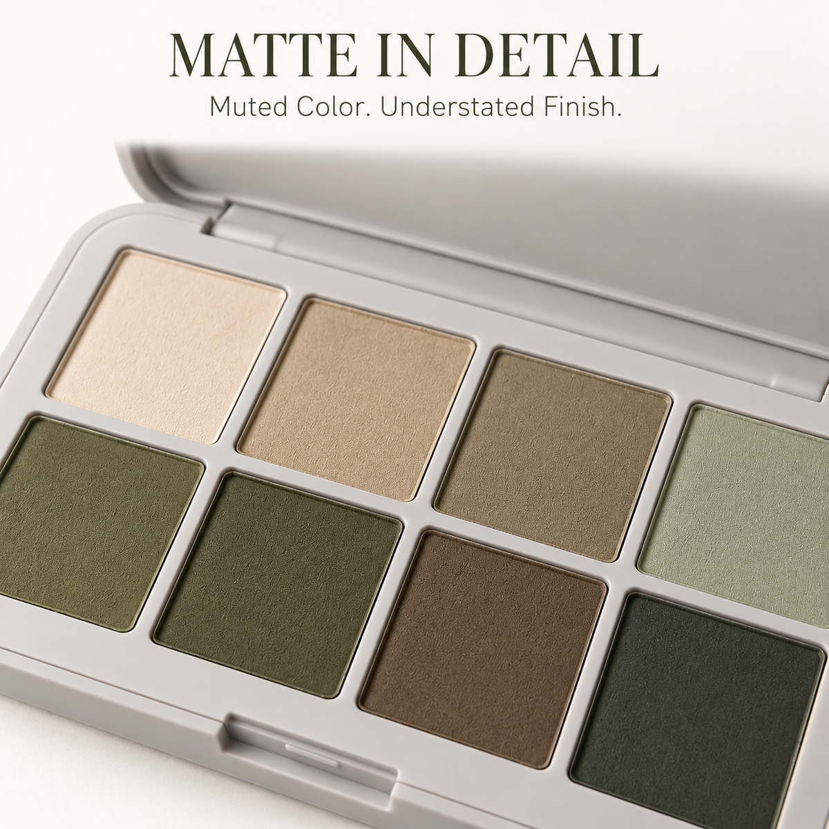 Rideinpocket 8-Shade Earthy Green Matte Eyeshadow Palette – Sage, Olive and Neutral Brown Tones