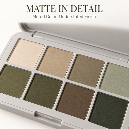 Rideinpocket 8-Shade Earthy Green Matte Eyeshadow Palette – Sage, Olive and Neutral Brown Tones