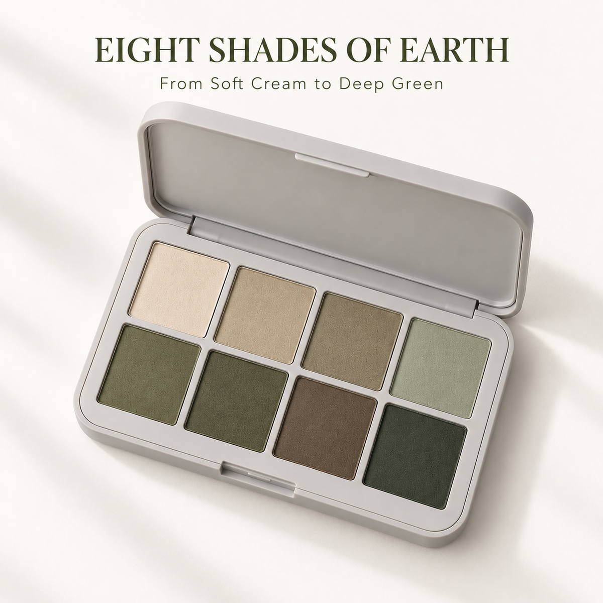 Rideinpocket 8-Shade Earthy Green Matte Eyeshadow Palette – Sage, Olive and Neutral Brown Tones