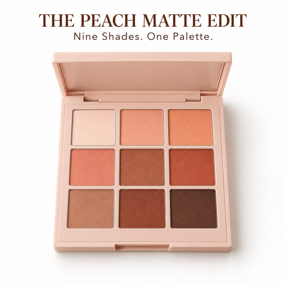 Rideinpocket 9-Shade Warm Neutral Matte Eyeshadow Palette – Peach, Terracotta and Cocoa Brown Tones