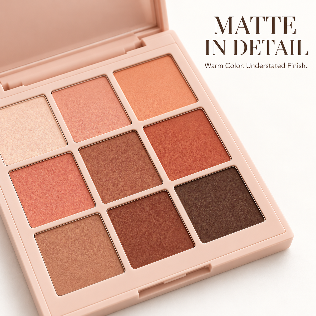 Rideinpocket 9-Shade Warm Neutral Matte Eyeshadow Palette – Peach, Terracotta and Cocoa Brown Tones