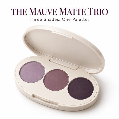 Rideinpocket 3-Shade Lavender and Plum Matte Eyeshadow Palette – Soft Lilac, Mauve and Deep Purple Tones