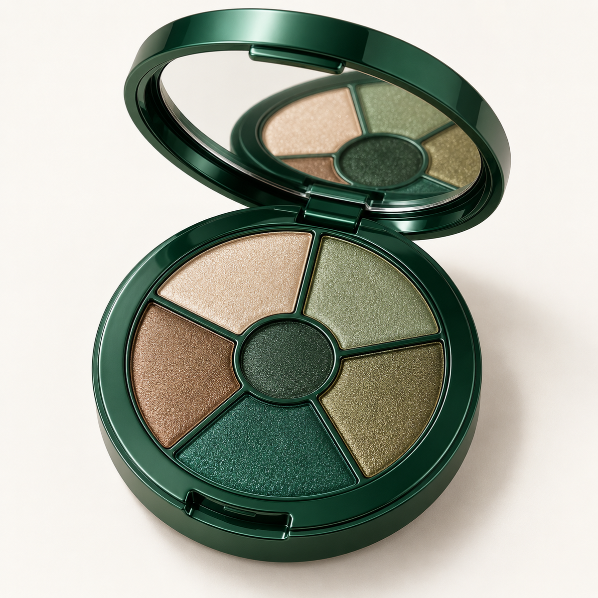 Rideinpocket 6-Shade Emerald Green Shimmer Eyeshadow Palette – Champagne Gold, Sage and Forest Green